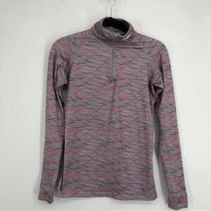 Nike Pro Combat Womens Fitted Quarter Zip‎ Pink Size Small